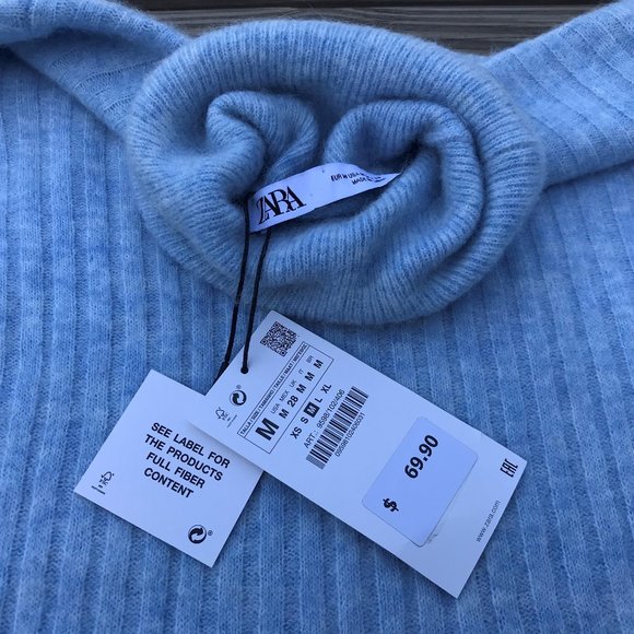 Zara Women Sweater Long Sleeve Turtle Neck Wool - Picture 6 of 8